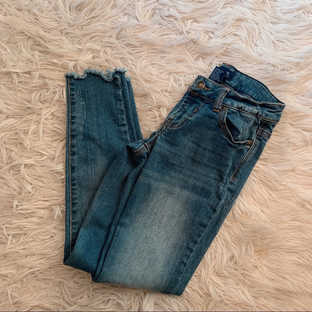 cropped high waisted skinny jeans
